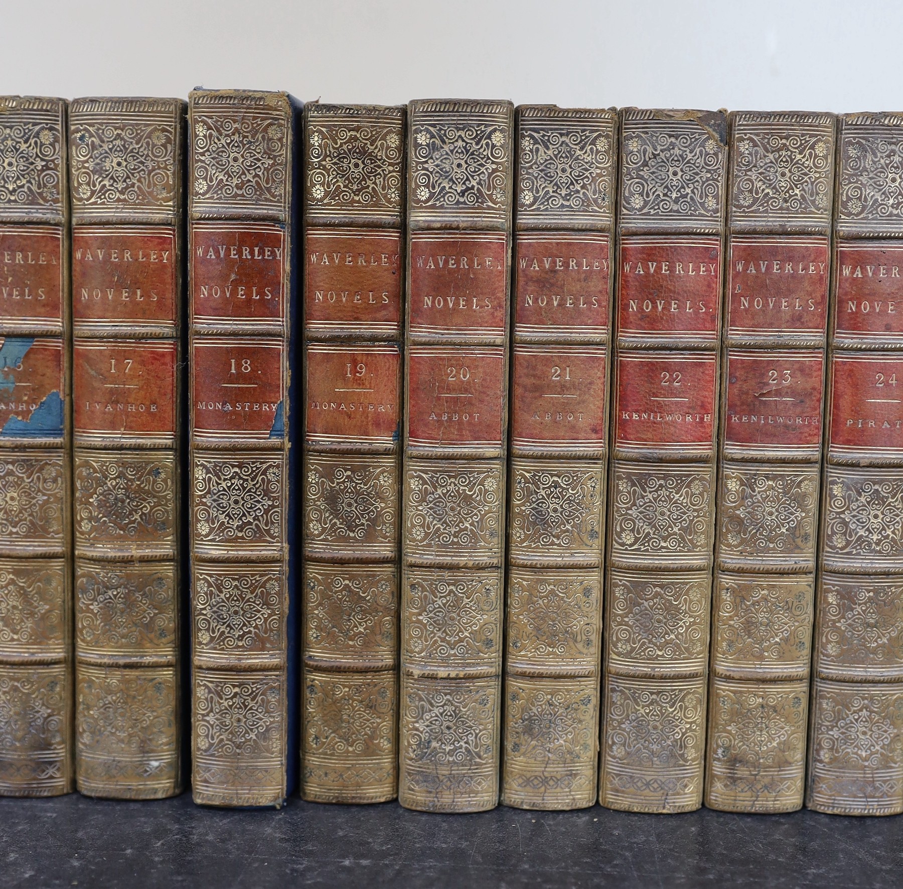 Scott, Sir Walter - The Waverley Novels, 48 vols, 8vo, half calf with marbled boards, A & C. Black, Edinburgh, 1879